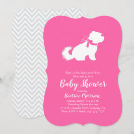 Maltesisk Hund Baby Shower Rosa Girl Inbjudningar