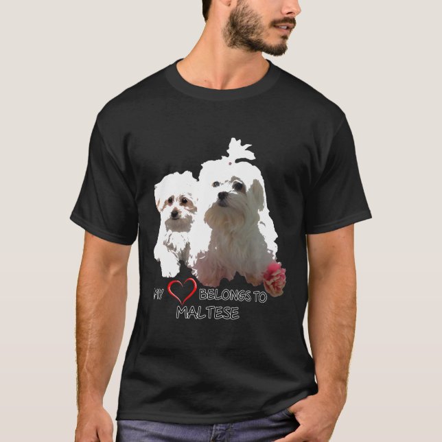 Maltesisk Hund Fläkt Kärlek-citat T Shirt (Framsida)