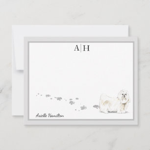 Maltesisk Hund Gräns Monogram-Personlig Anteckningskort