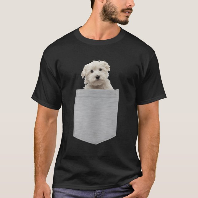 Maltesisk Hund i fickan T Shirt (Framsida)
