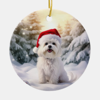Maltesisk Hund jul Keepsaké Julgransprydnad Keramik