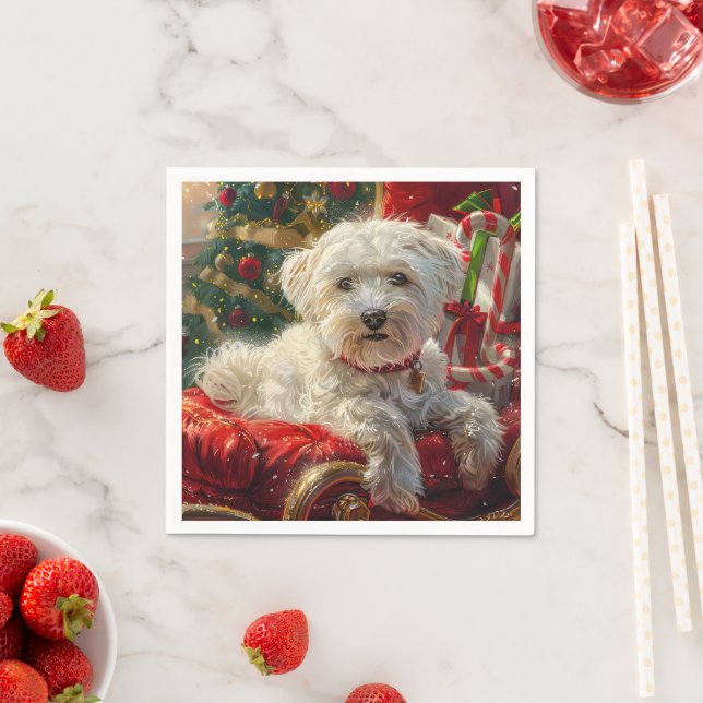 Maltesisk Hund jul Pappersservett (Insitu)