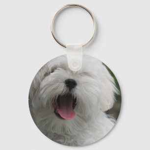 Maltesisk hund Keychain Nyckelring