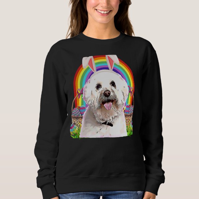 Maltesisk Hund Påskhare Egg Hunt T Shirt (Framsida)