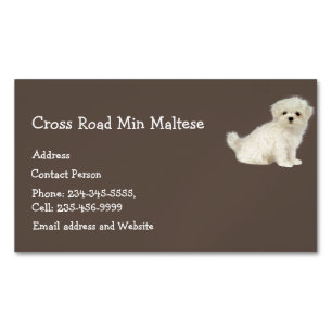 Maltesisk Hund Pet Animal Logotyp Magnetiska Visitkort