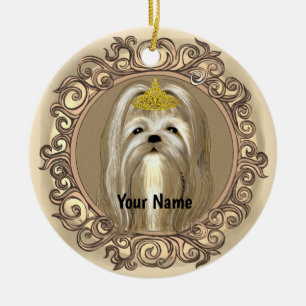 Maltesisk Hund Princess, eget namn ornament