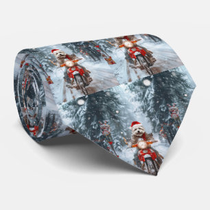 Maltesisk Hund Riding Motorcle jul Slips