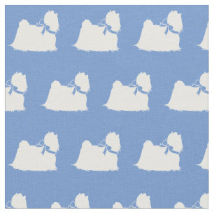 Maltesisk Hund Silhouette Pet Light Blue Tyg