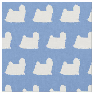 Maltesisk Hund Silhouette Pet Light Blue Tyg