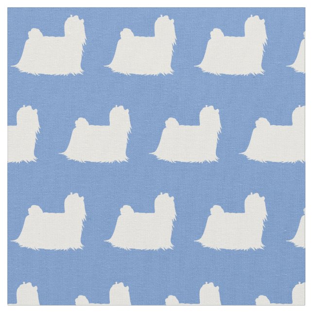 Maltesisk Hund Silhouette Pet Light Blue Tyg (Närbild)