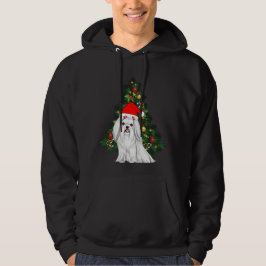 Maltesisk jul, Julafton Maltesisk Hund med julhat Hoodie