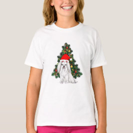 Maltesisk jul, Julafton Maltesisk Hund med julhat T Shirt
