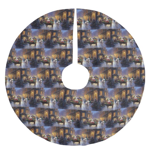 Maltesisk julfestsäsong julgransmatta borstad polyester (Framsidan)