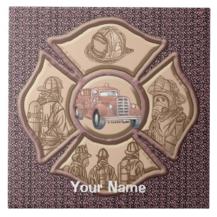 Maltesisk keramik Tile Kor Rev Firefighter Kakelplatta