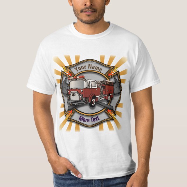 Maltesisk Kor-brandbil-brandstridstrumma T-shirt (Framsida)
