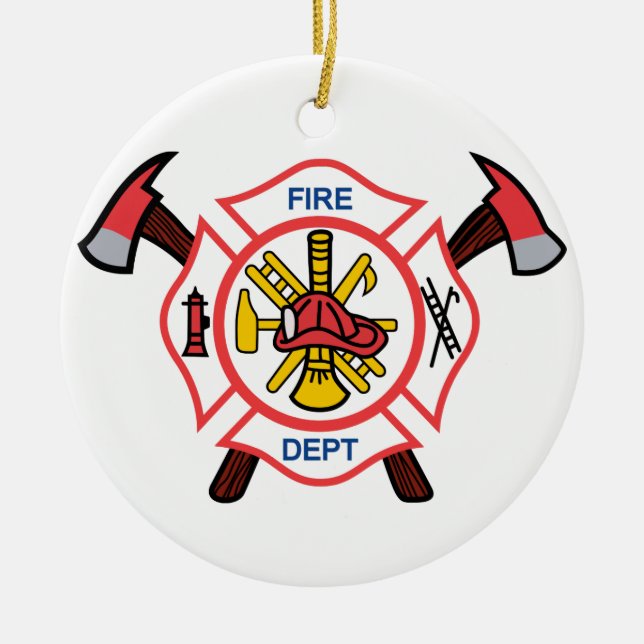 Maltesisk Kor Fire Dept Julgransprydnad Keramik (Framsidan)