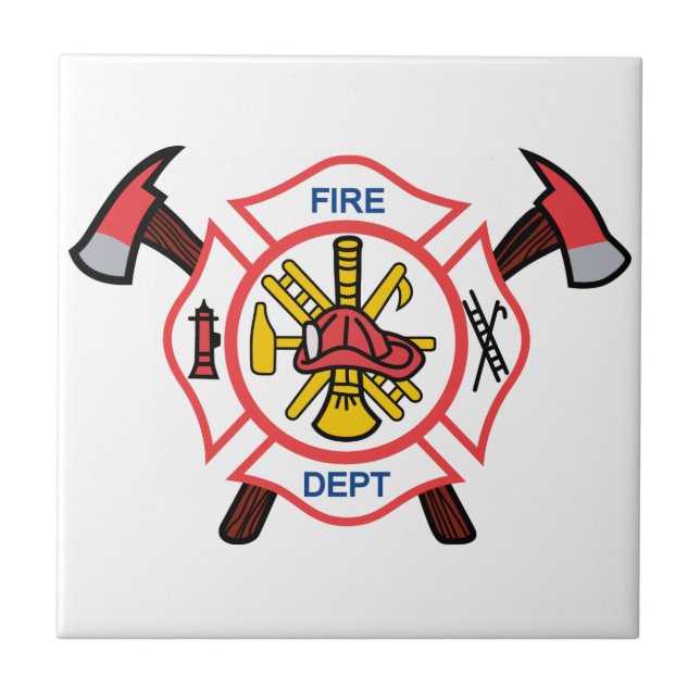 Maltesisk Kor Fire Dept Kakelplatta (Framsidan)
