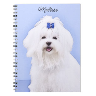 Maltesisk målning - Cute Original Hund Art Anteckningsbok