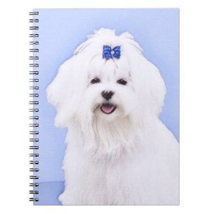 Maltesisk målning - Cute Original Hund Art Anteckningsbok