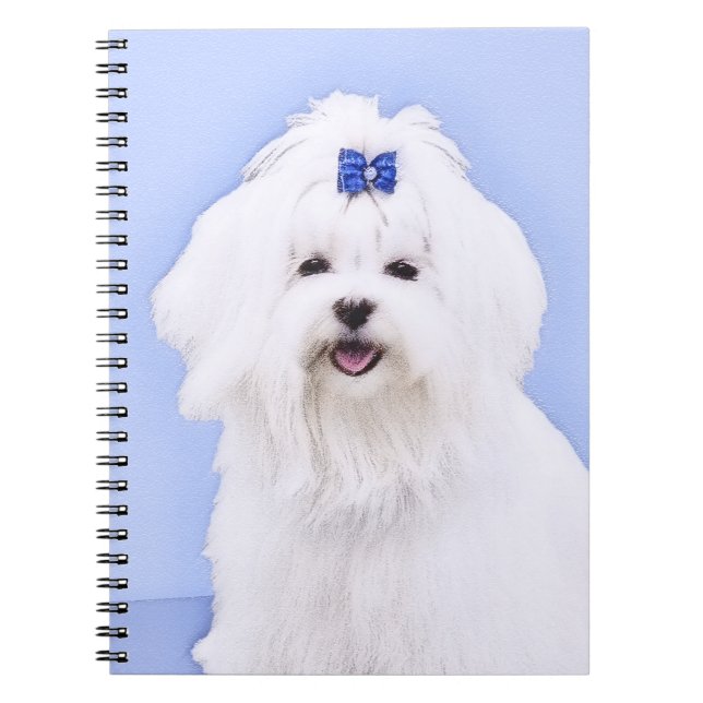 Maltesisk målning - Cute Original Hund Art Anteckningsbok (Framsidan)