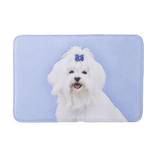 Maltesisk målning - Cute Original Hund Art Badrumsmatta