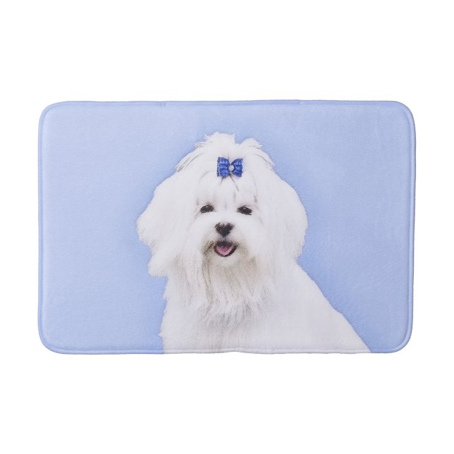 Maltesisk målning - Cute Original Hund Art Badrumsmatta (Framsidan)