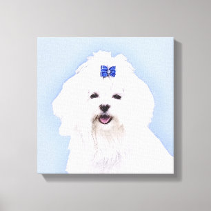 Maltesisk målning - Cute Original Hund Art Canvastryck
