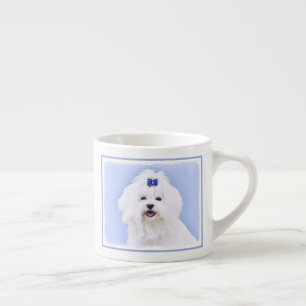 Maltesisk målning - Cute Original Hund Art Espressomugg
