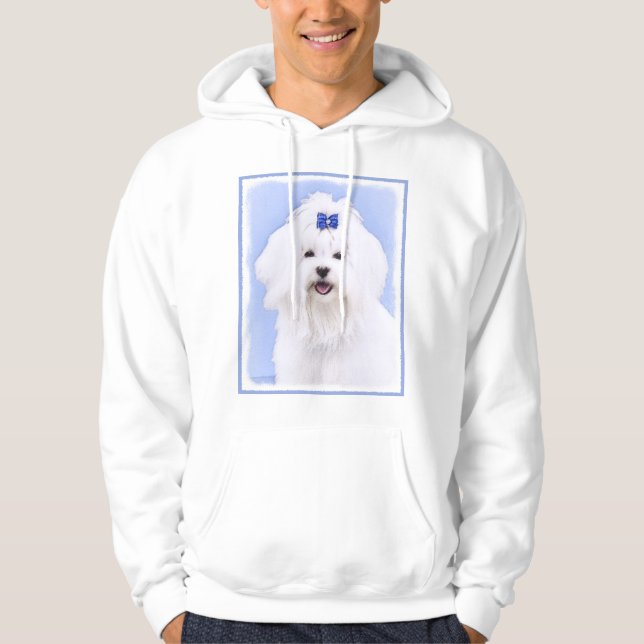 Maltesisk målning - Cute Original Hund Art Hoodie (Framsida)