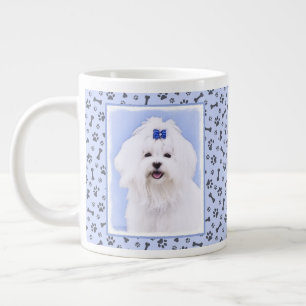 Maltesisk målning - Cute Original Hund Art Jumbo Mugg