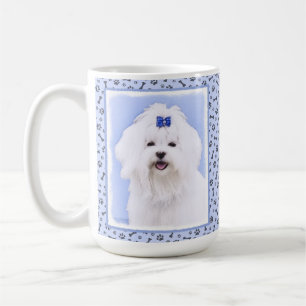 Maltesisk målning - Cute Original Hund Art Kaffemugg