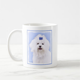 Maltesisk målning - Cute Original Hund Art Kaffemugg