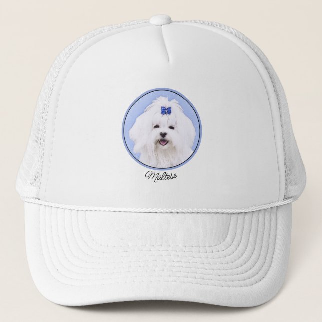 Maltesisk målning - Cute Original Hund Art Keps (Framsida)