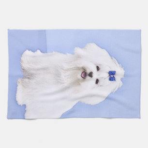 Maltesisk målning - Cute Original Hund Art Kökshandduk