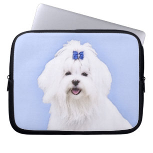 Maltesisk målning - Cute Original Hund Art Laptop Fodral