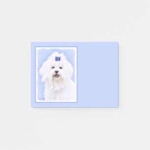 Maltesisk målning - Cute Original Hund Art Post-it Block