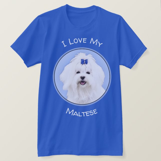 Maltesisk målning - Cute Original Hund Art T Shirt (Design framsida)