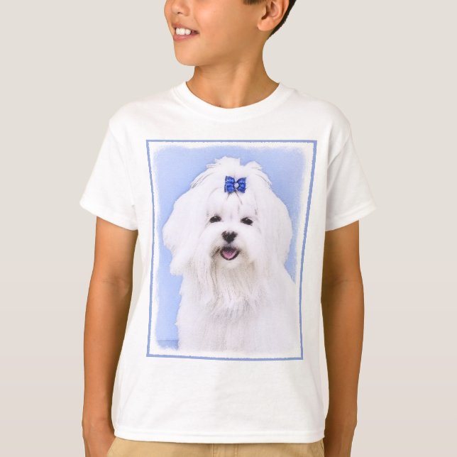 Maltesisk målning - Cute Original Hund Art T Shirt (Framsida)
