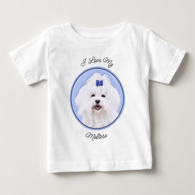 Maltesisk målning - Cute Original Hund Art T Shirt (Framsida)