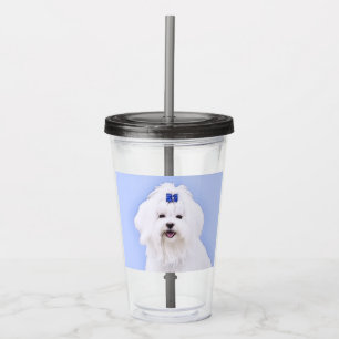 Maltesisk målning - Cute Original Hund Art Take Away Mugg