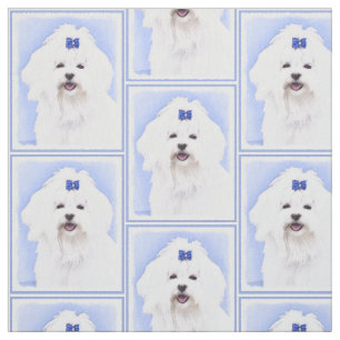 Maltesisk målning - Cute Original Hund Art Tyg