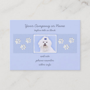Maltesisk målning - Cute Original Hund Art Visitkort