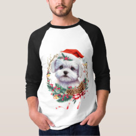 Maltesisk marijuant jul, Julafton Maltesisk Hund T Shirt