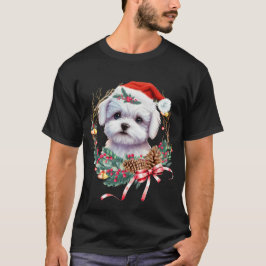 Maltesisk marijuant jul, Julafton Maltesisk Hund T Shirt