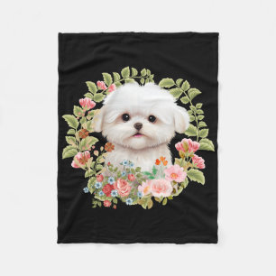 Maltesisk marionett i Bloom, Maltesiska Hund älska Fleecefilt