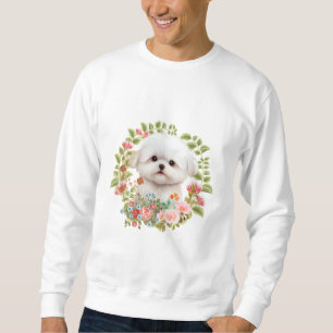 Maltesisk marionett i Bloom, Maltesiska Hund älska Lång Ärmad Tröja