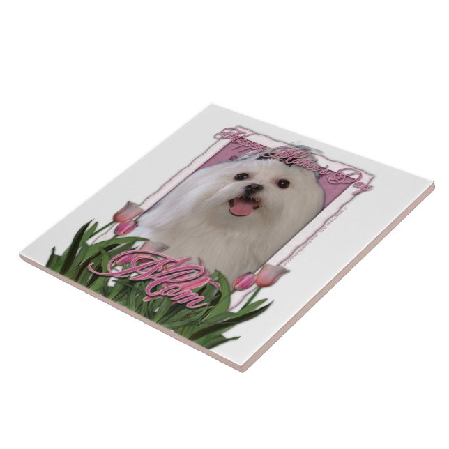 Maltesisk mors dag - rosa tulpan - kakelplatta (Sidan)