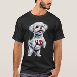 Maltesisk Pappa Jag älskar Pappa Malteser T Shirt