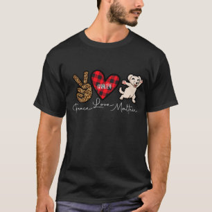 Maltesisk Rutmönstrad Fred Kärlek Sötnos Hund T Shirt