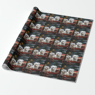 Maltesisk Snowy Sleigh-juldekan Presentpapper